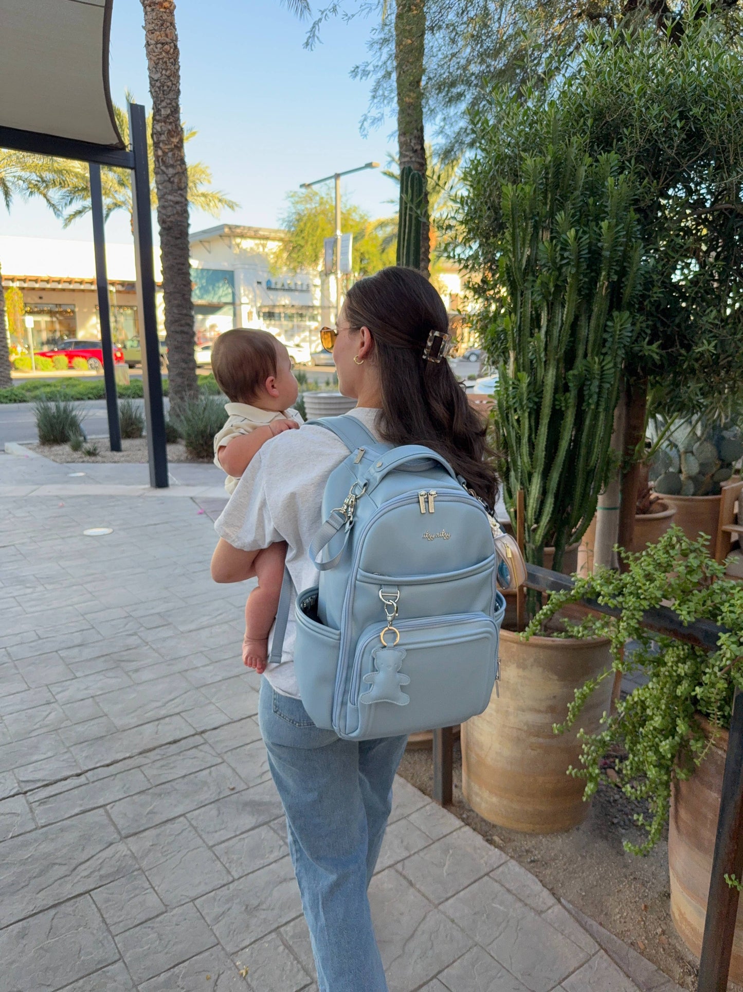 Itzy Ritzy Teddy Blue Boss Plus™ Backpack Diaper Bag