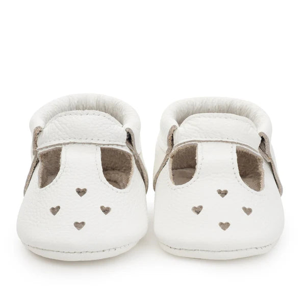 BirdRock Baby- Mary Jane baby moccasins | Pearl White