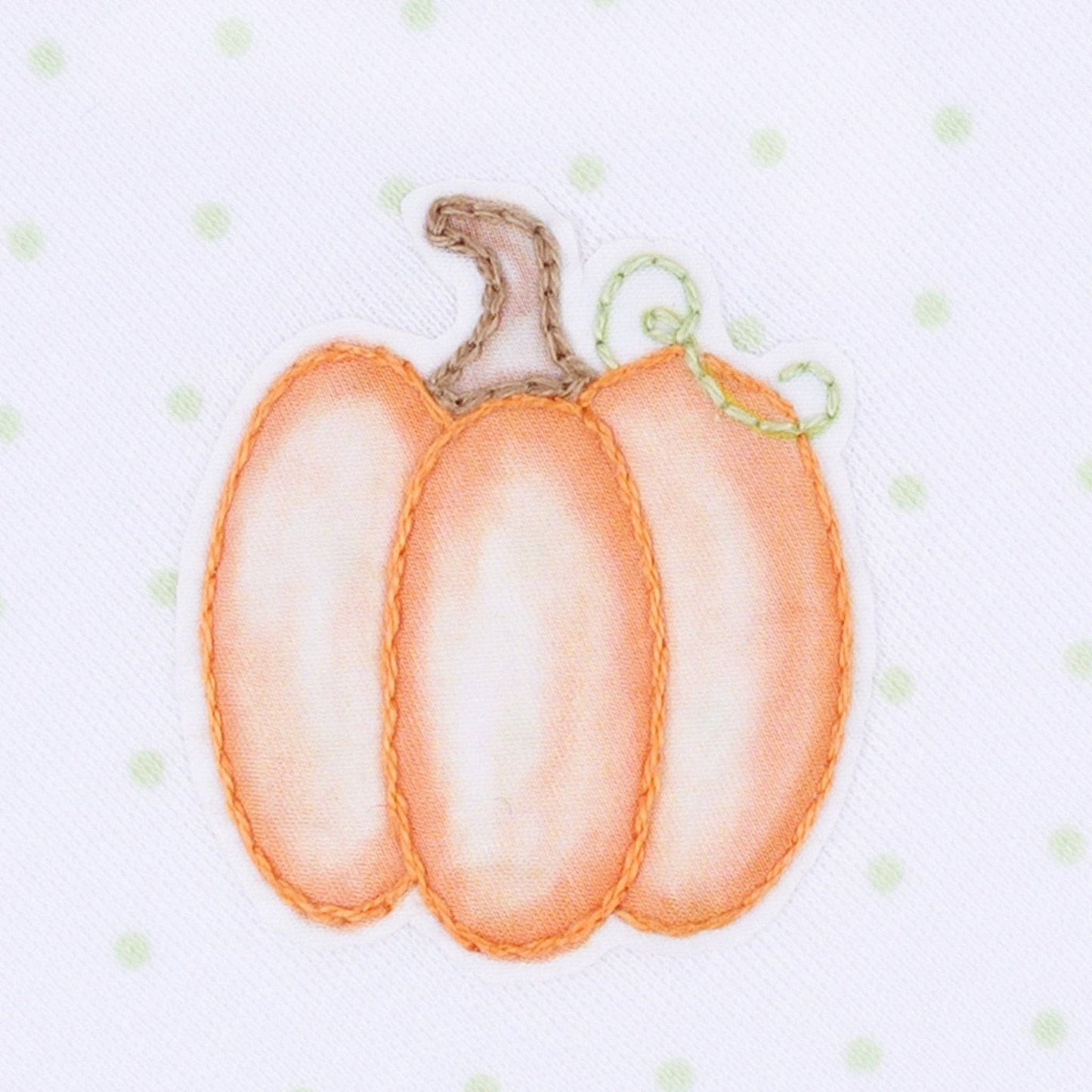 Magnolia Baby Pumpkin Hand-Embroidered Footie