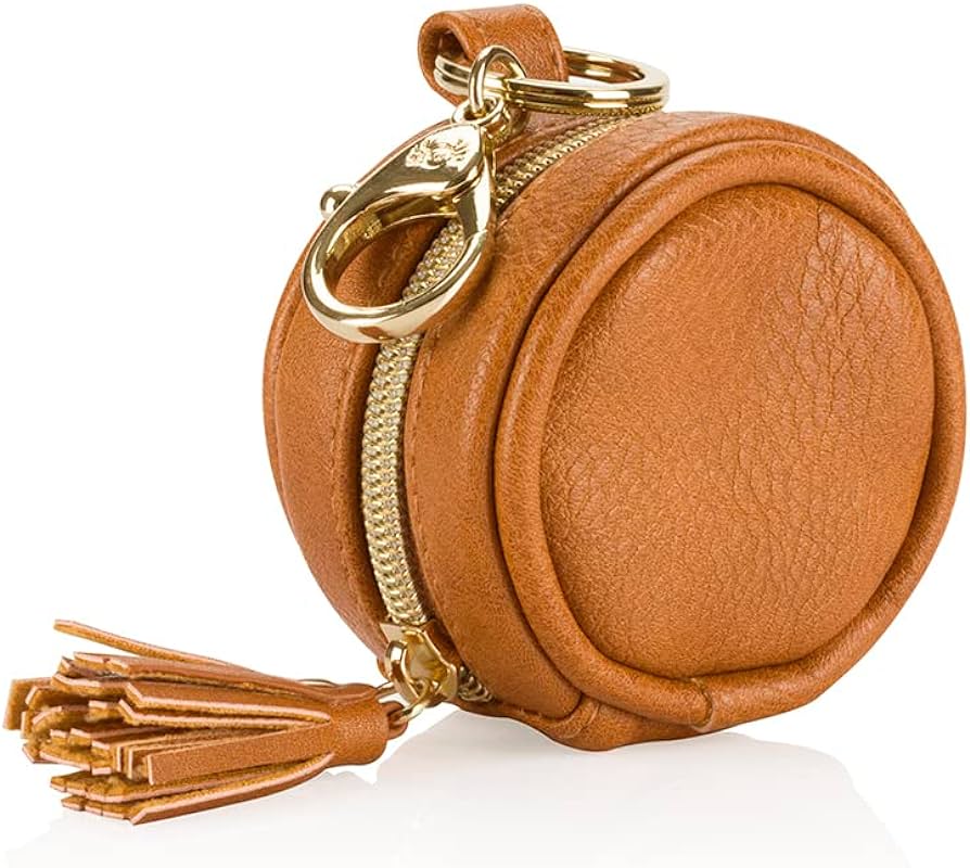 Itzy ritzy- cognac diaper bag charm pod keychain