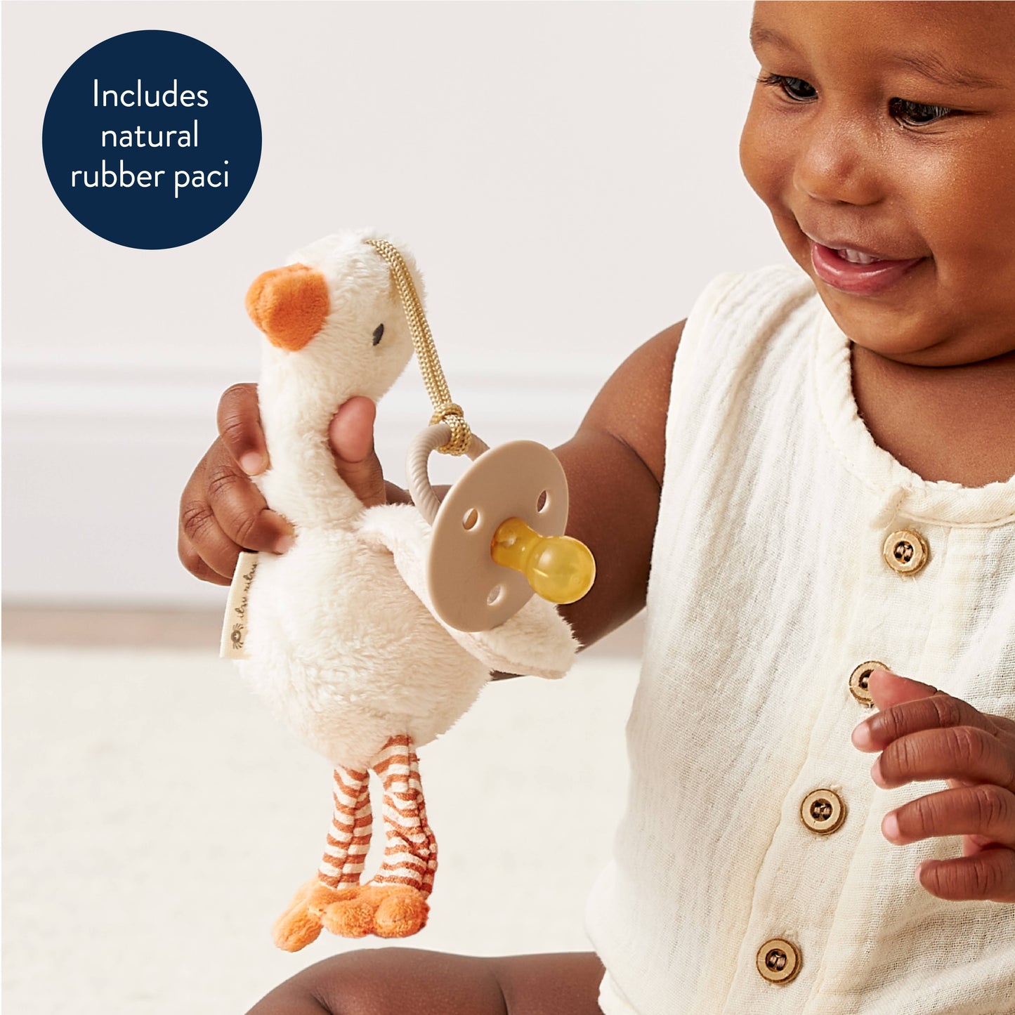 *NEW OPTIONS* Bitzy Pal Natural Rubber Pacifier & Plush: Bow