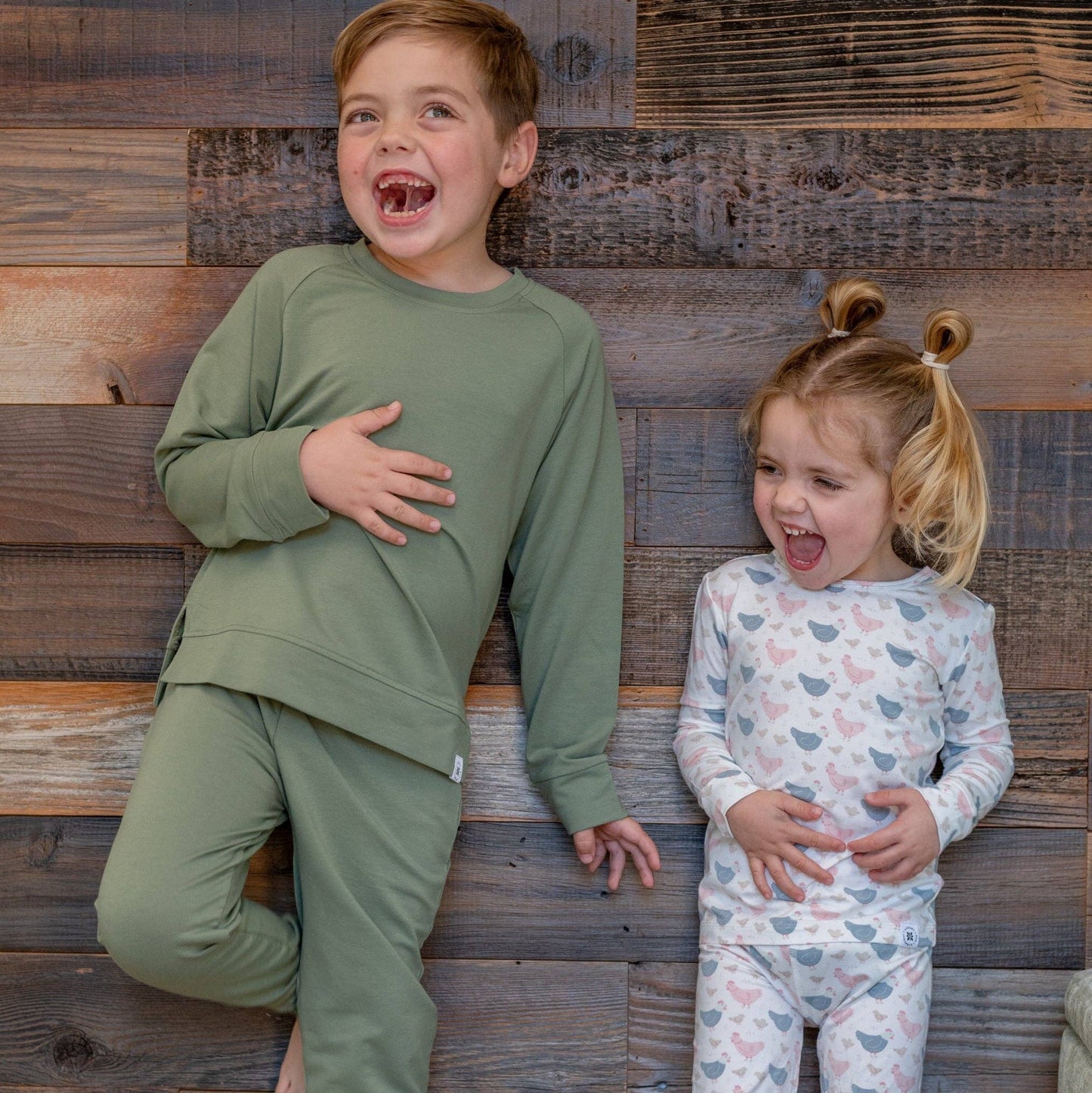 Sweet Bamboo Crew Neck Jogger Set Army Green