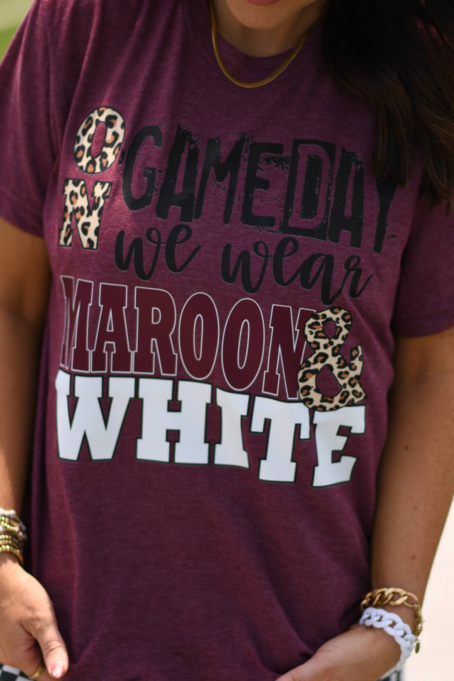 Youth On Game Days We Wear Maroon and White Tee