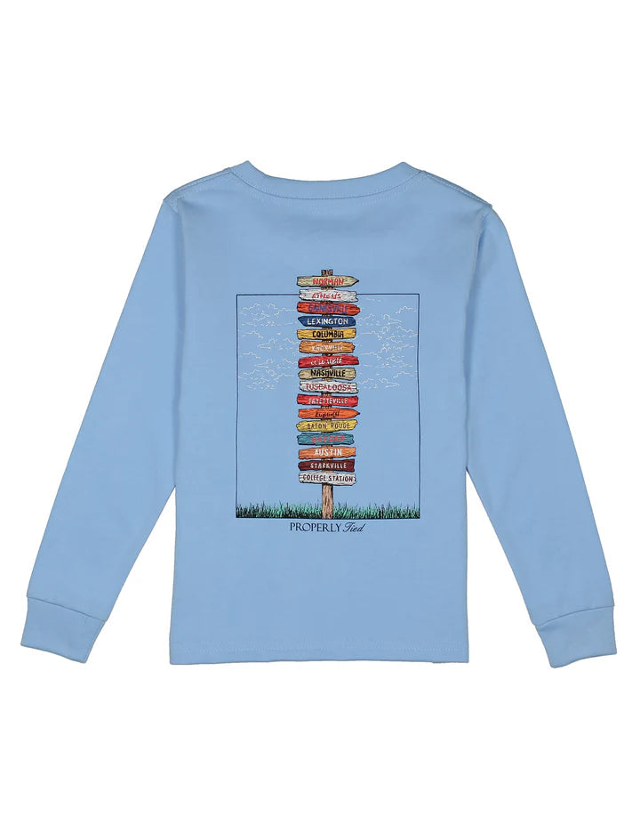 Properly Tied - Boys Southeastern Showdown L/S - Light Blue