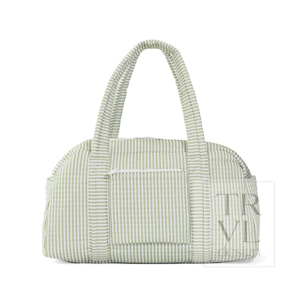 TRVL Design Quilted Grande Duffle- PIMLICO STRIPE SAGE