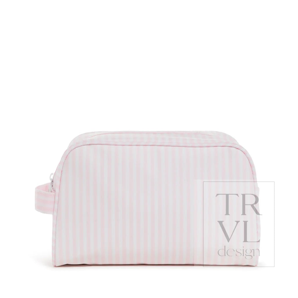 TRVL Design Stowaway Toiletry Bag- PIMLICO STRIPE PINK