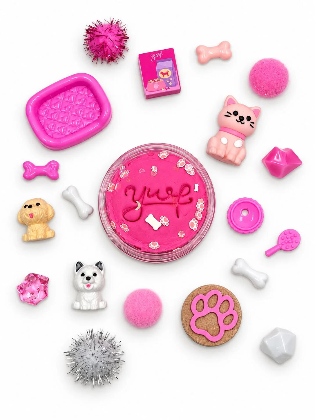 YWF Pink Pet Garb & Go Dough Jar