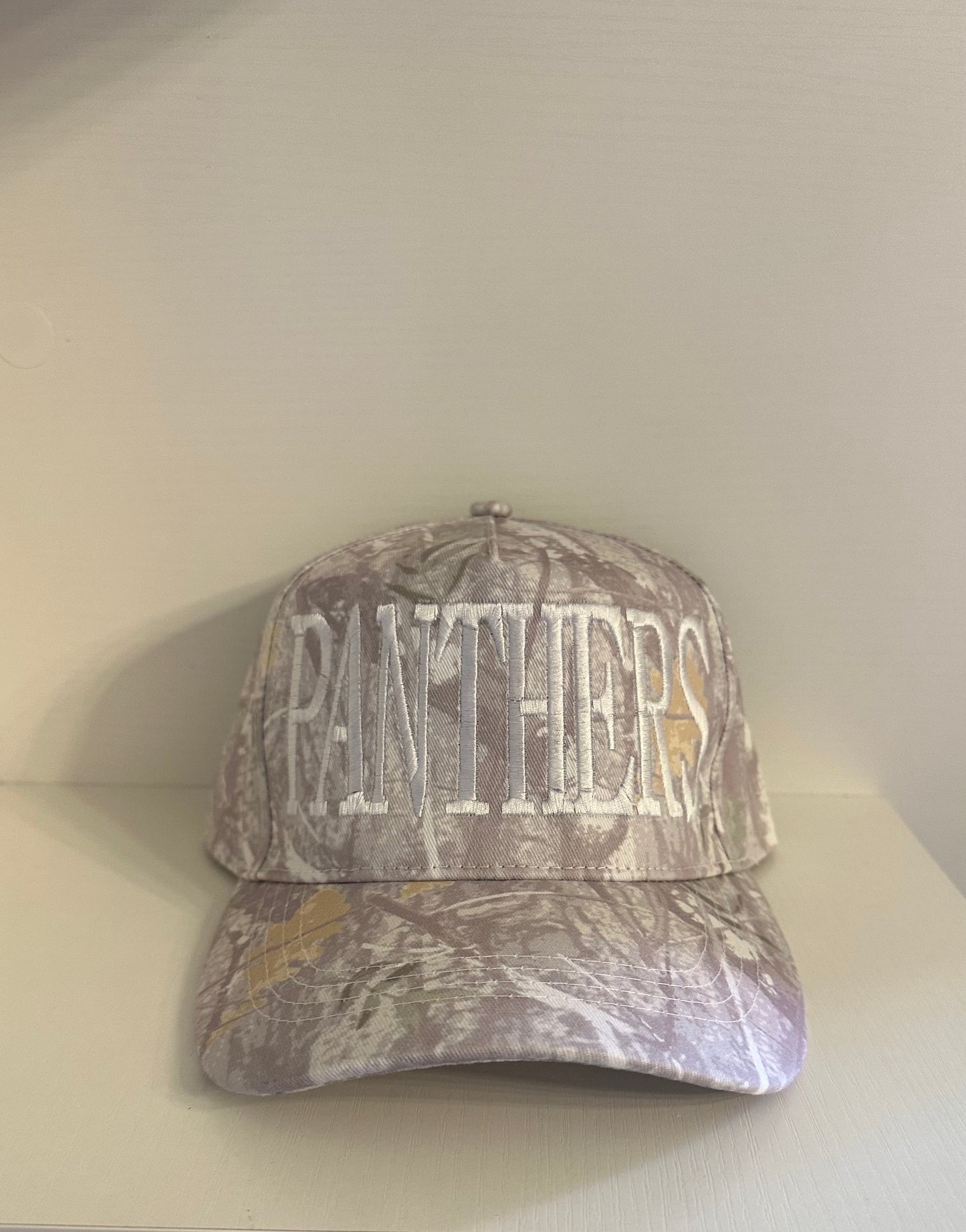 Panthers White Camo Hat