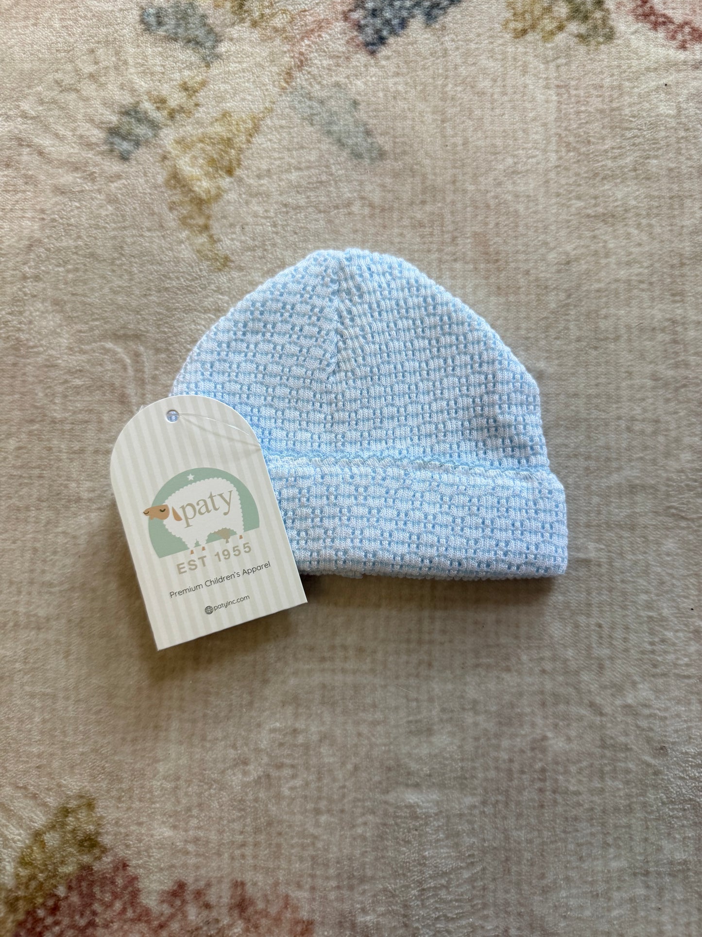 Paty Knit Solid Color Saylor Beanie - Blue