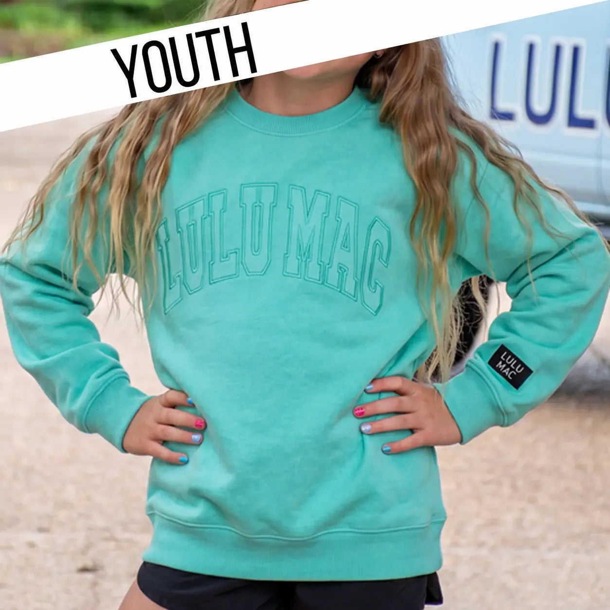 Lulu Mac - Youth Mint Sweatshirt