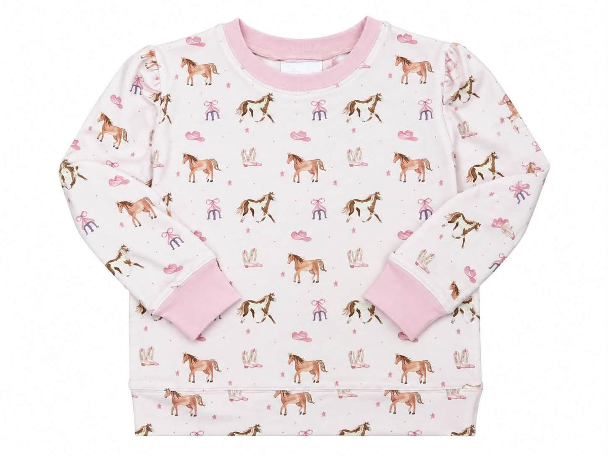 Three Little Ducks Pink Horse Sweatshirt