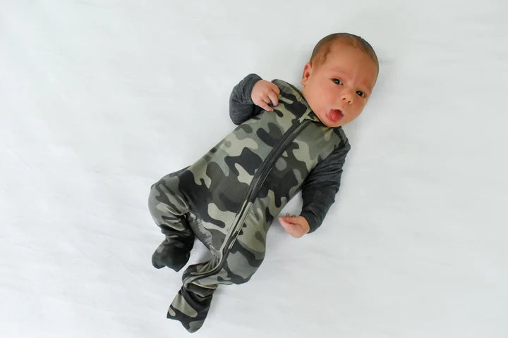 Rockin Royalty- camo footie