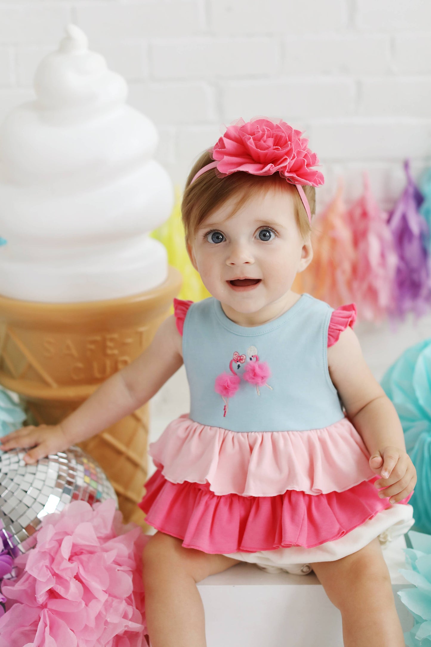 Lemon Loves Lime-Flamingo Ballet Bubble: 18-24mo