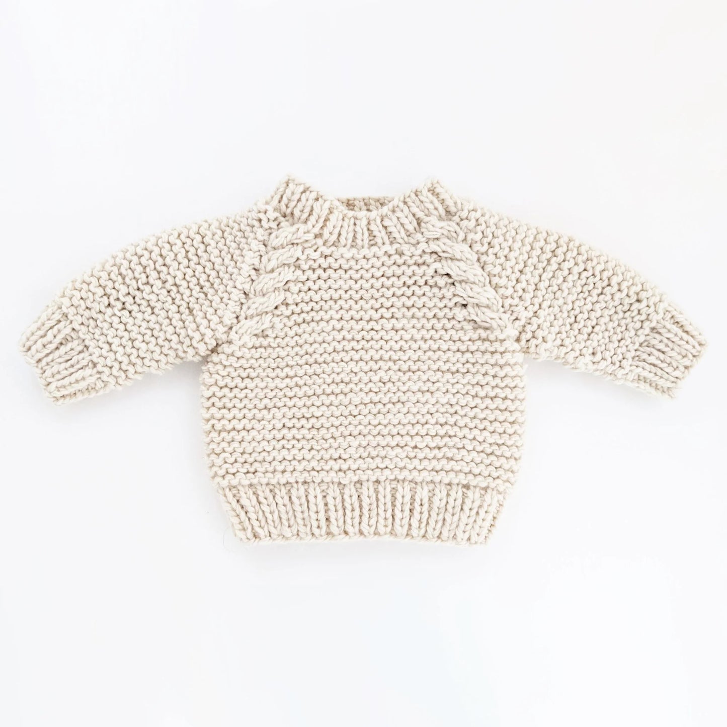 Huggalugs Garter Stitch Crew Neck Sweater