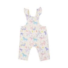 Angel dear- French Terry unicorn ruffle overall