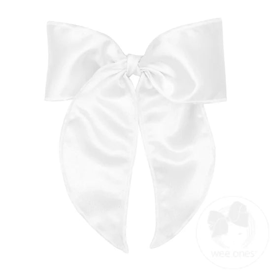 Wee Ones King Satin Bow- White