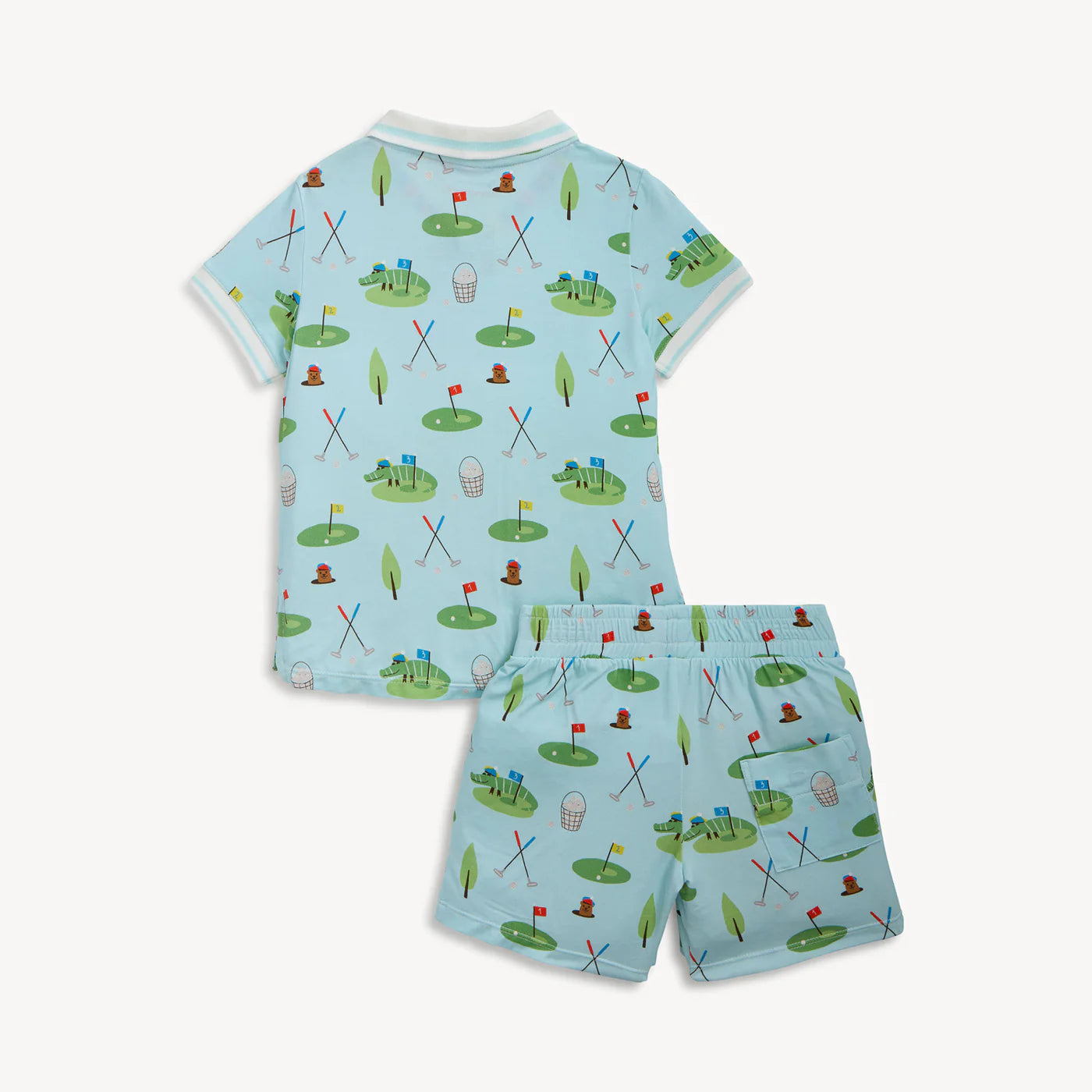 Gopher It Modal Mag S/S Polo Collar Short Set