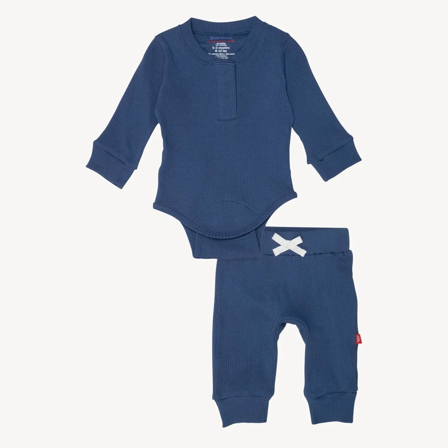 Symphony Blue Ribbed Cotton L/S Bodysuit + Pant