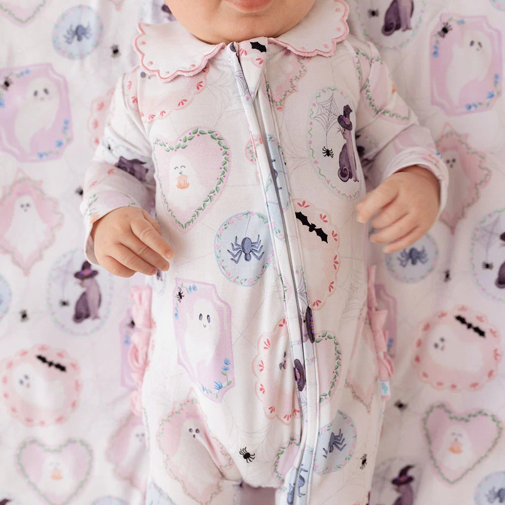 Posh Peanut Posh Spooks Footie Scallop Collar One Piece