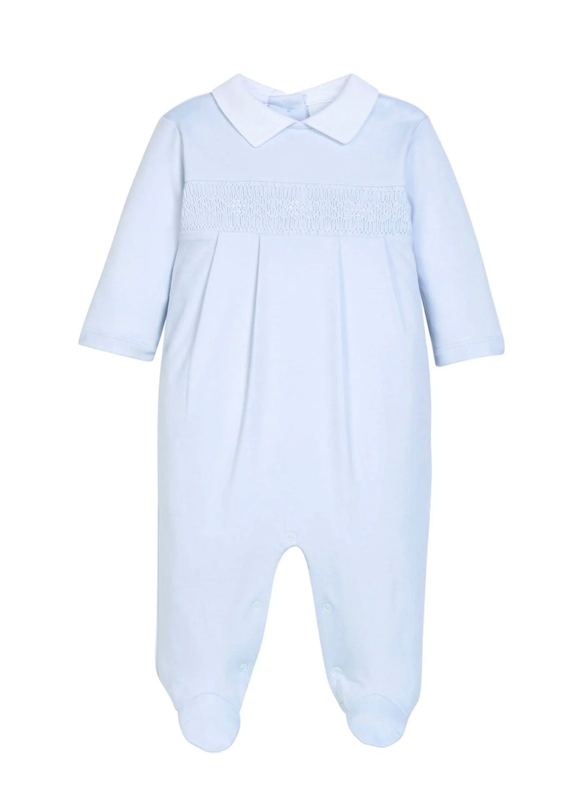 Little English Welcome Home Smocked Footie - Blue