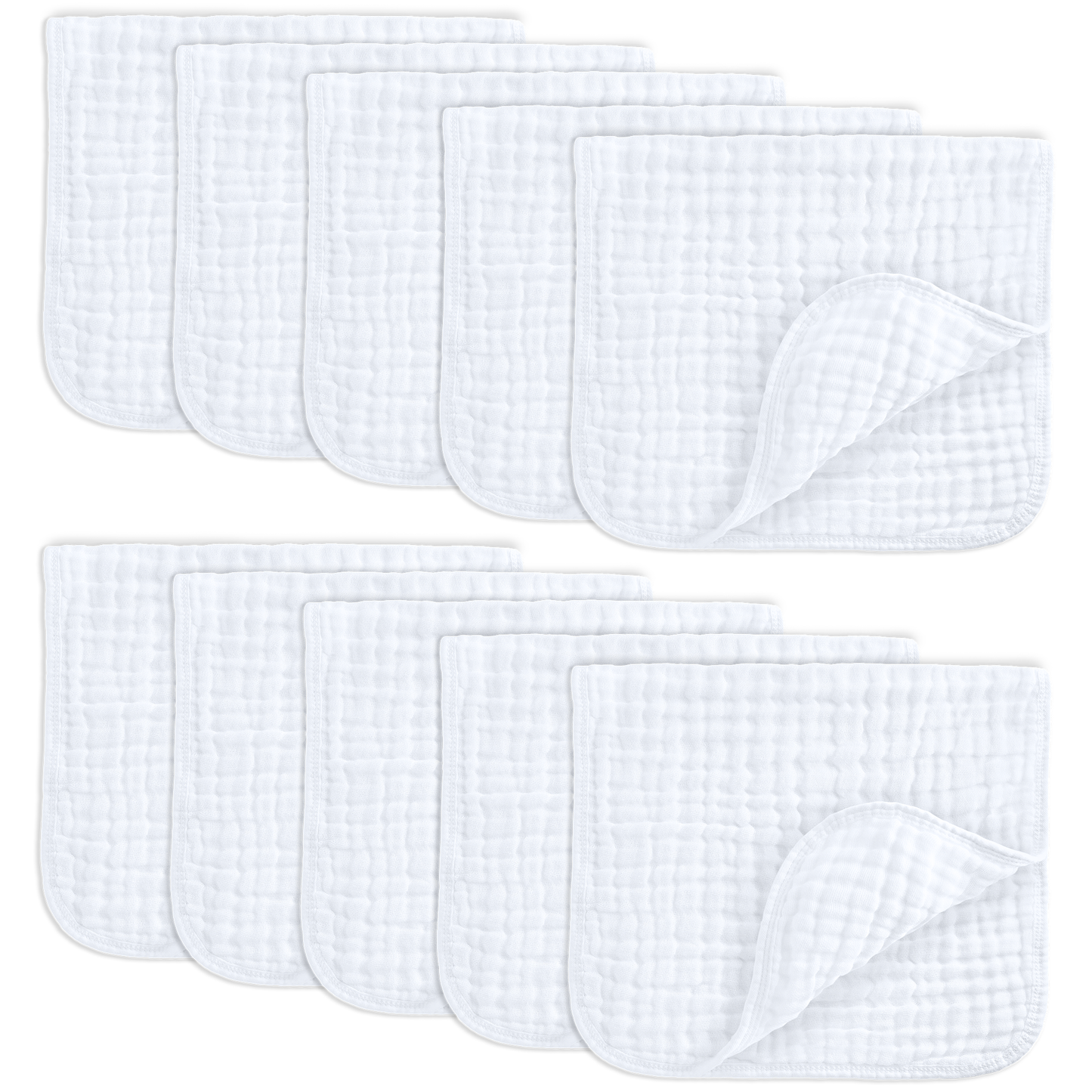 Comfy Cubs Baby Burp Cloths - 100% Muslin Cotton 6-Pack 20”X10”