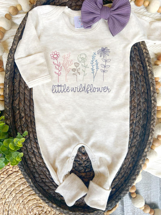 Baby Girl Romper | Little Wildflower: Preemie / Romper Only
