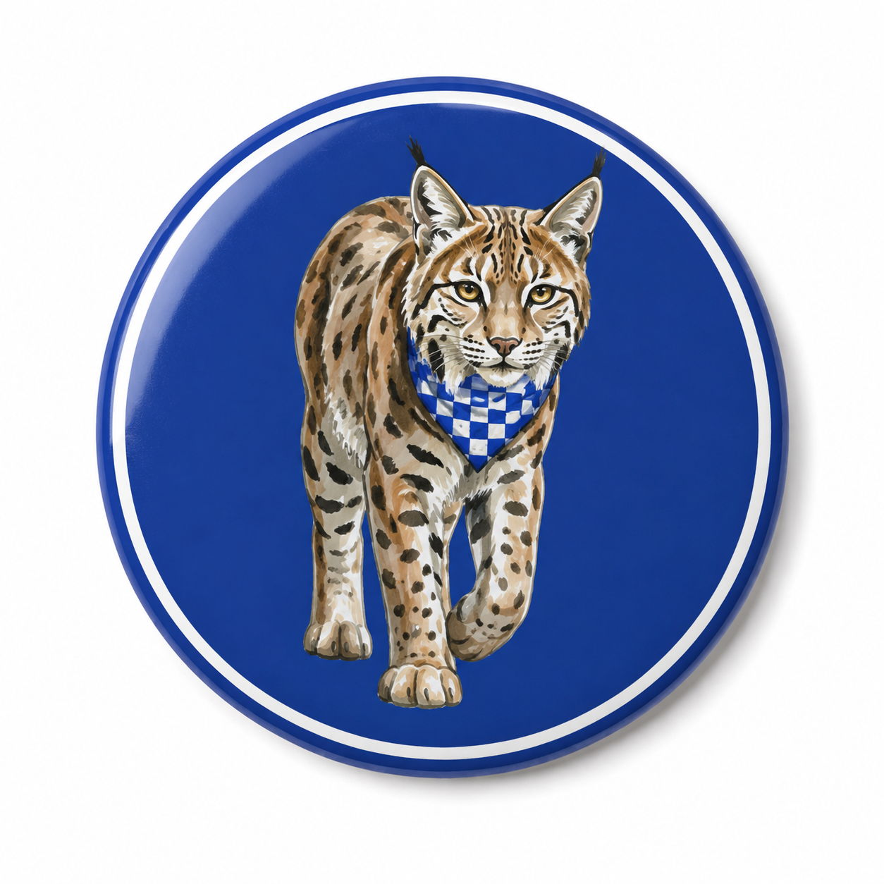 Watercolor Wildcat Button Pin