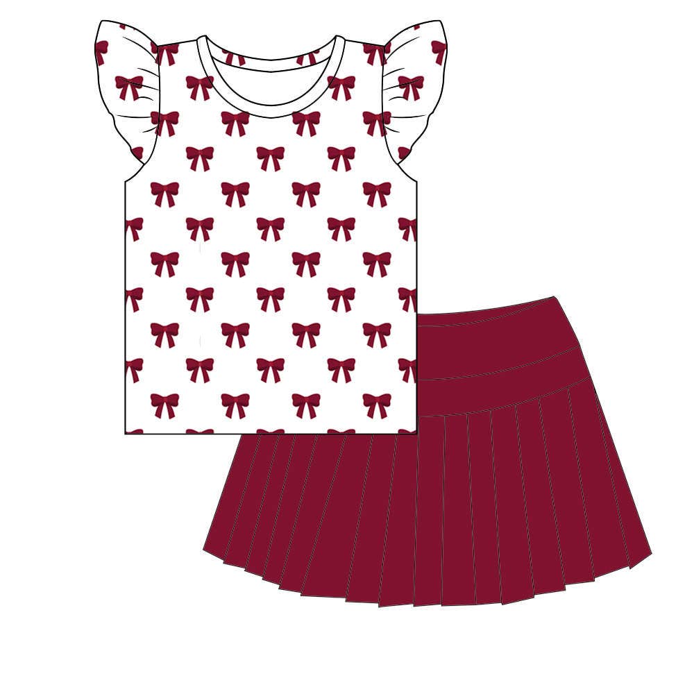 Ruffled Sleeve Cheer Set Maroon