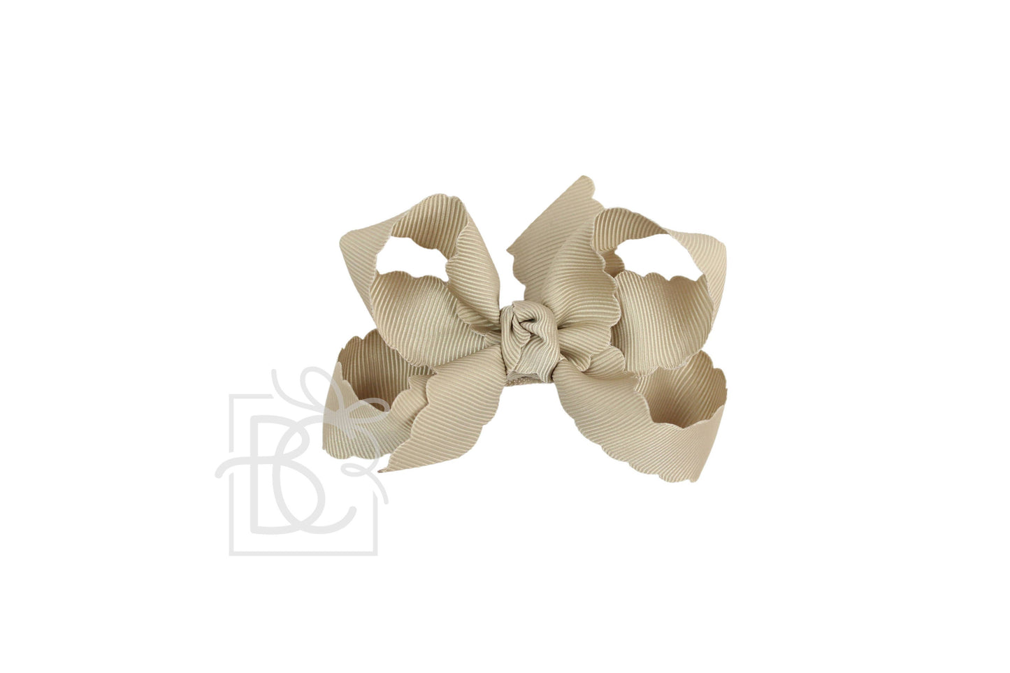 SCALLOPED EDGE BOW: Fresco / 5.5" Extra Large - 2.25" Ribbon on Alligator Clip