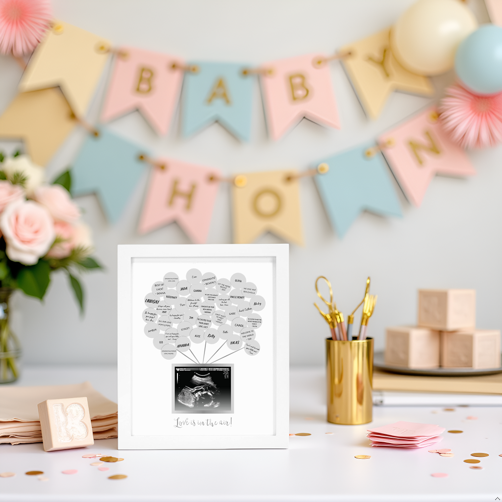 Baby Shower Guest Sonogram Frame & Sticker Set