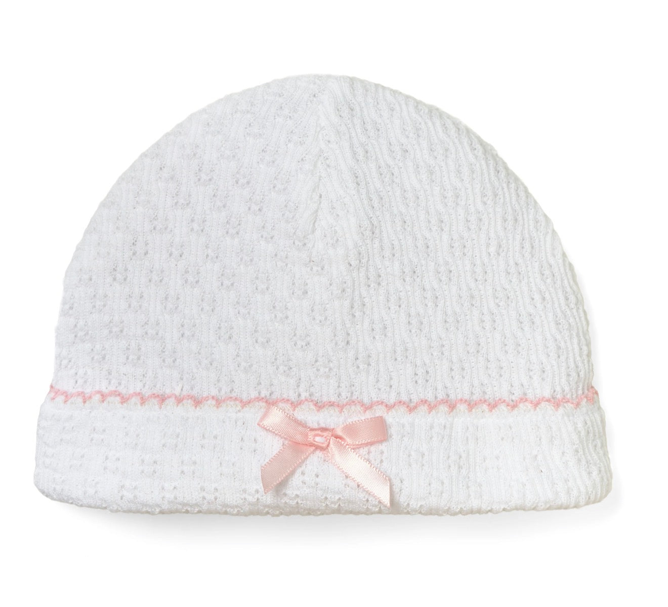 Paty Knit Saylor Beanie White with Pink Bow