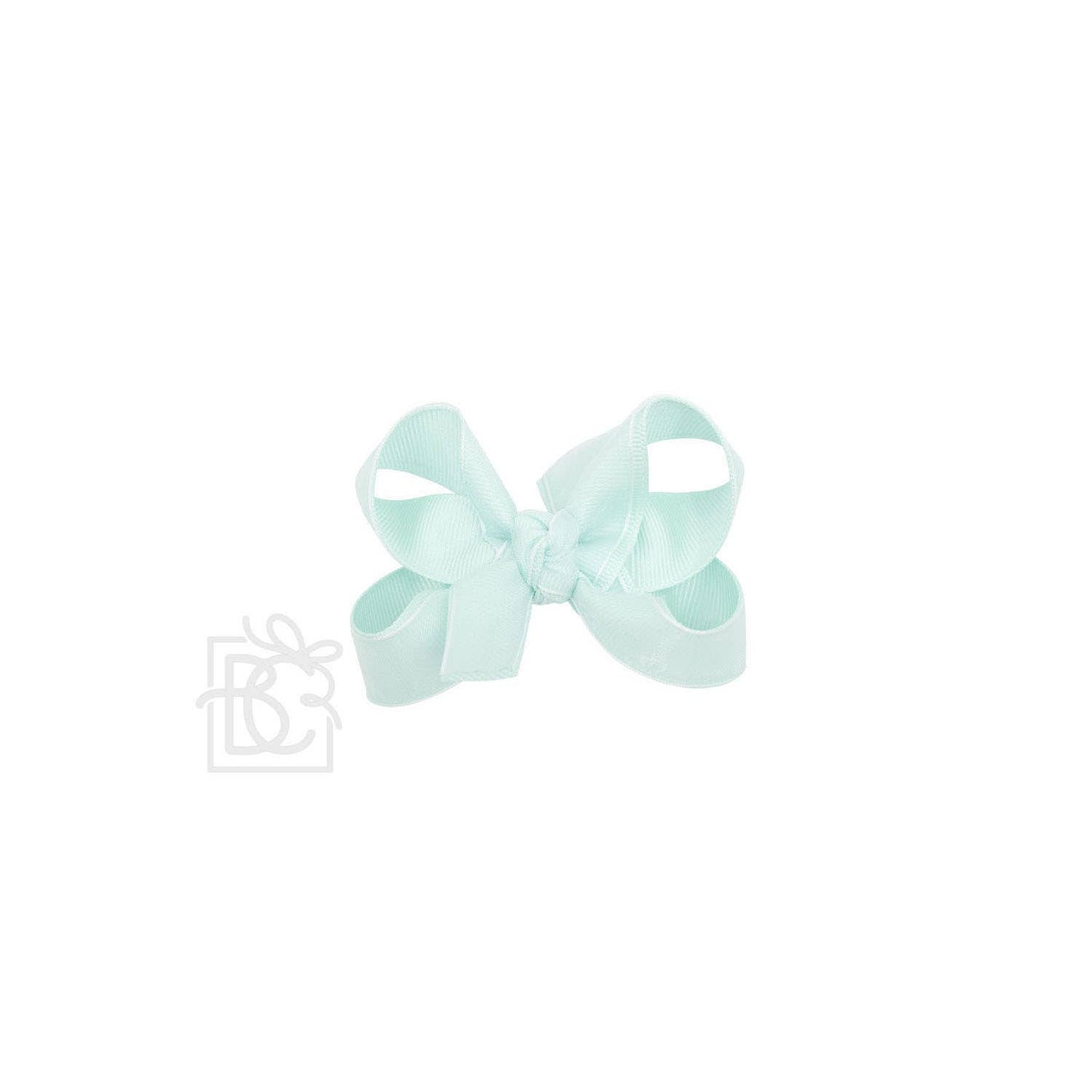 LAYERED ORGANZA/GROSGRAIN BOW ON CLIP: 6.5" Jumbo - 2.25" Ribbons on Lg. Alligator Clip / VANILLA