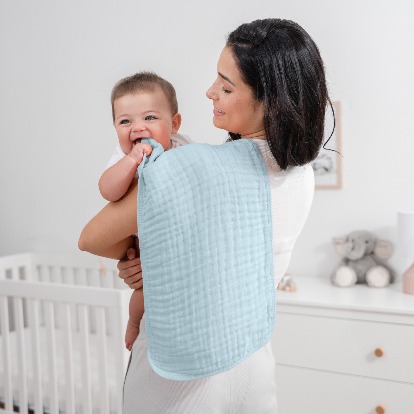 Comfy Cubs Baby Burp Cloths - 100% Muslin Cotton 6-Pack 20”X10”