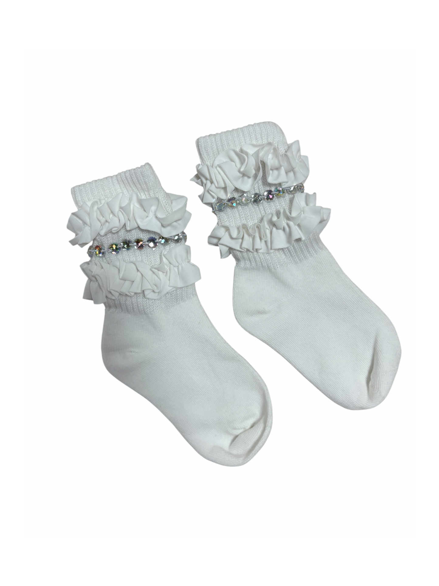 White Varsity Socks: Size 6-8