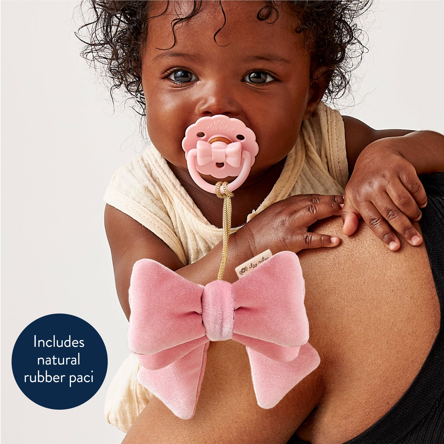*NEW OPTIONS* Bitzy Pal Natural Rubber Pacifier & Plush: Bow