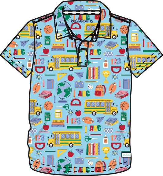 Boys Classroom Crew Knit Short Sleeve Performance Polo: Blue