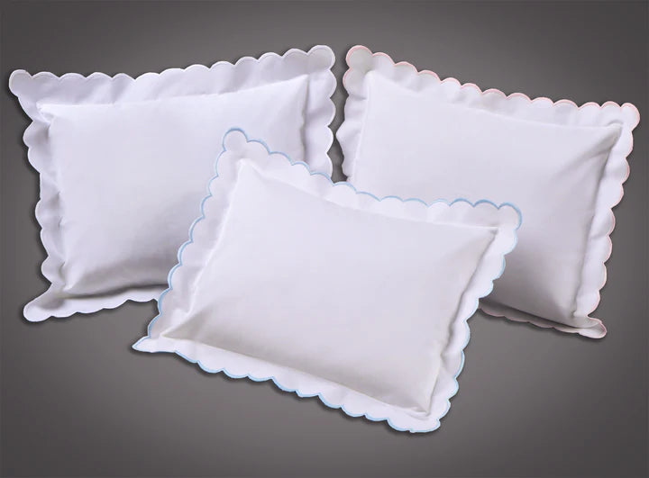 Double-Thick Scallop Petite Monogram Pillow