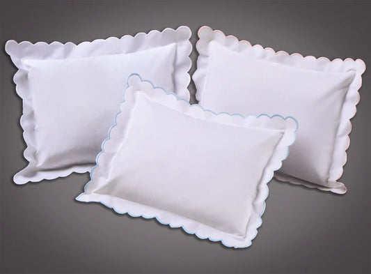 Double-Thick Scallop Petite Monogram Pillow