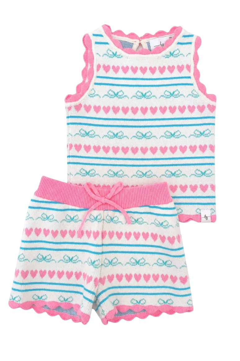 Heartstrings Knit Shorts Set