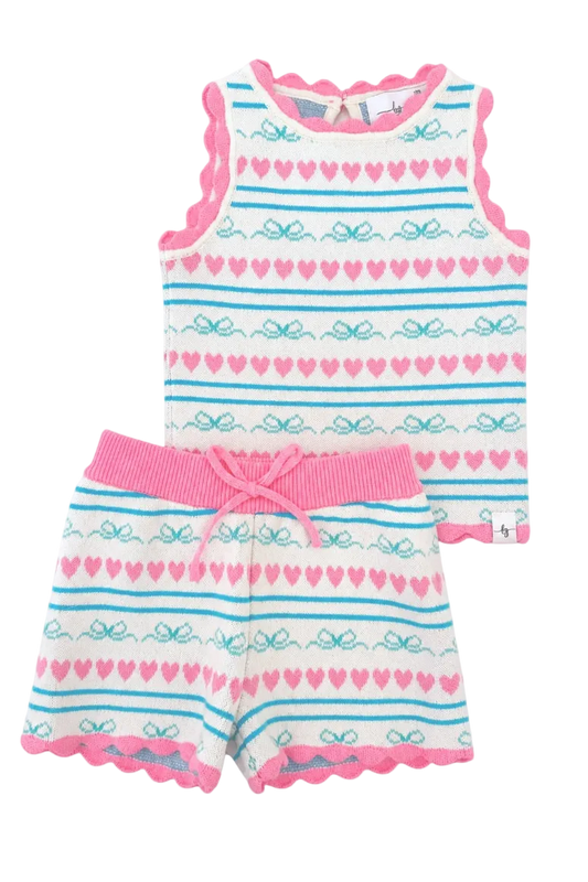 Heartstrings Knit Shorts Set