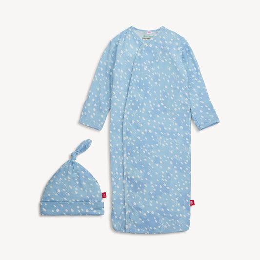 Magnetic Me-Blue Doeskin Modal Magnetic Gown & Hat