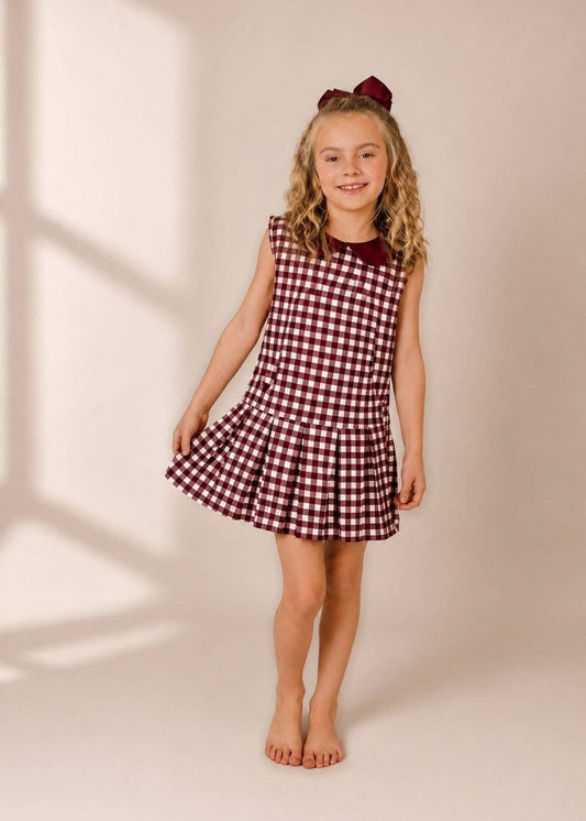 Maroon Gingham Game Day Dress