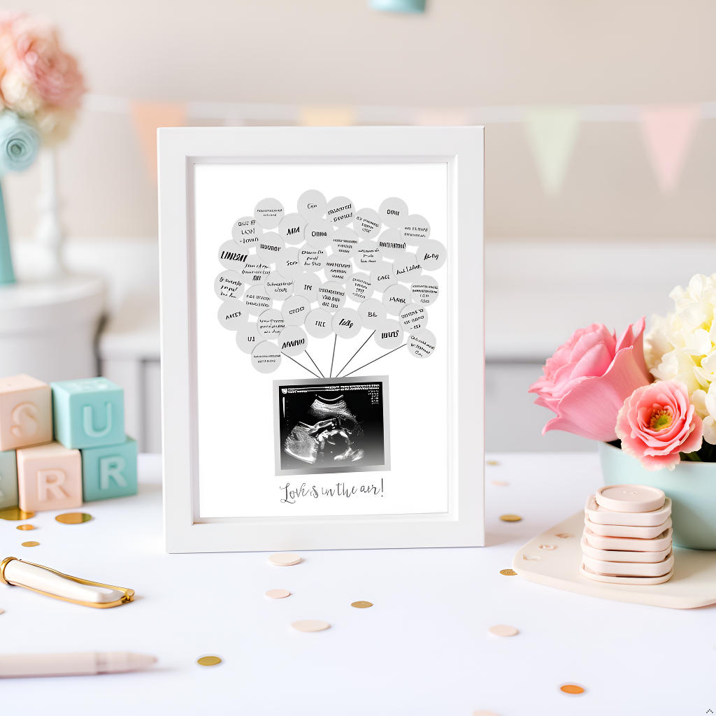 Baby Shower Guest Sonogram Frame & Sticker Set