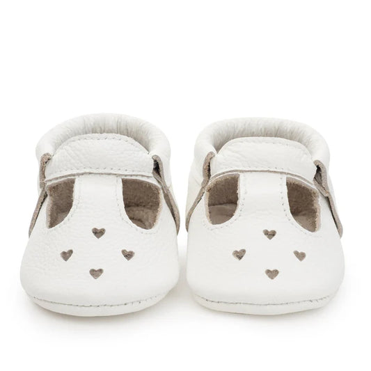 BirdRock Baby- Mary Jane baby moccasins | Pearl White