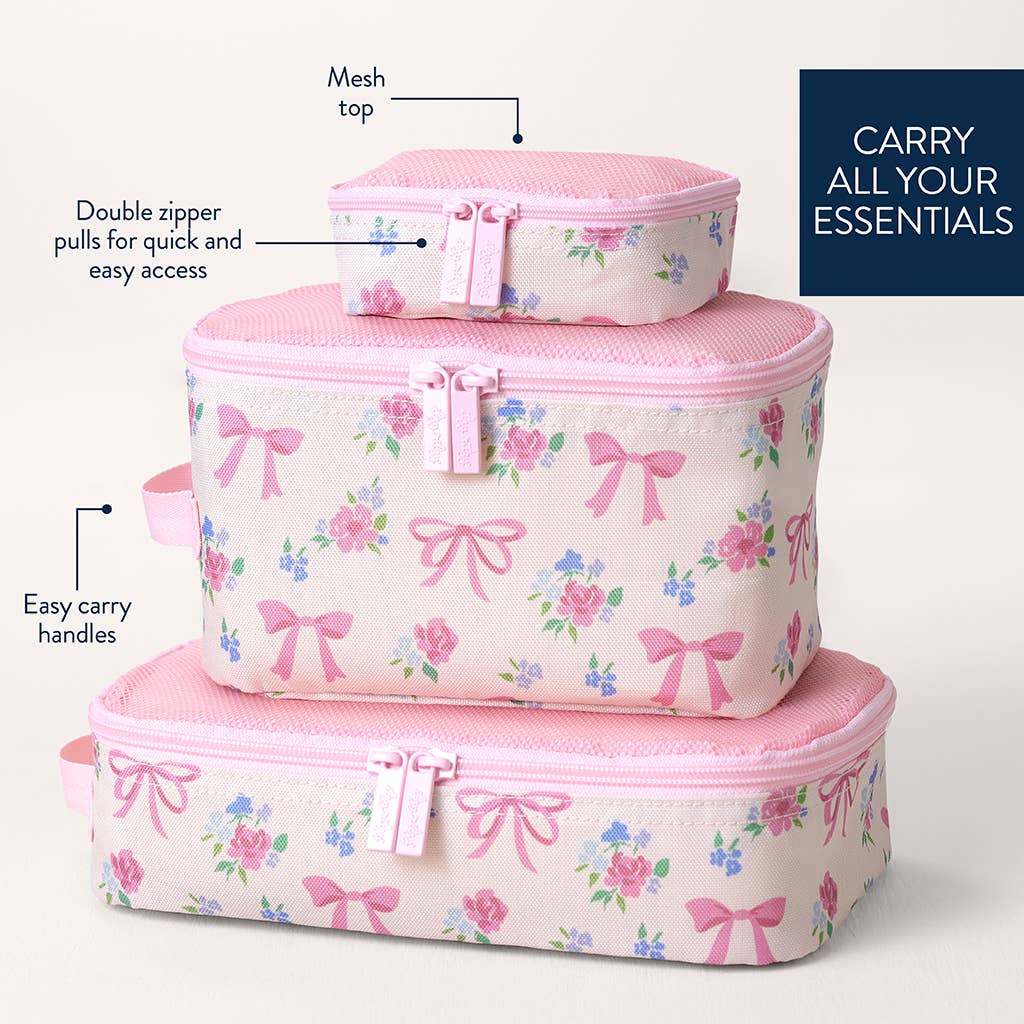 Itzy Ritzy Ribbons + Roses Pack Like A Boss™ Packing Cubes