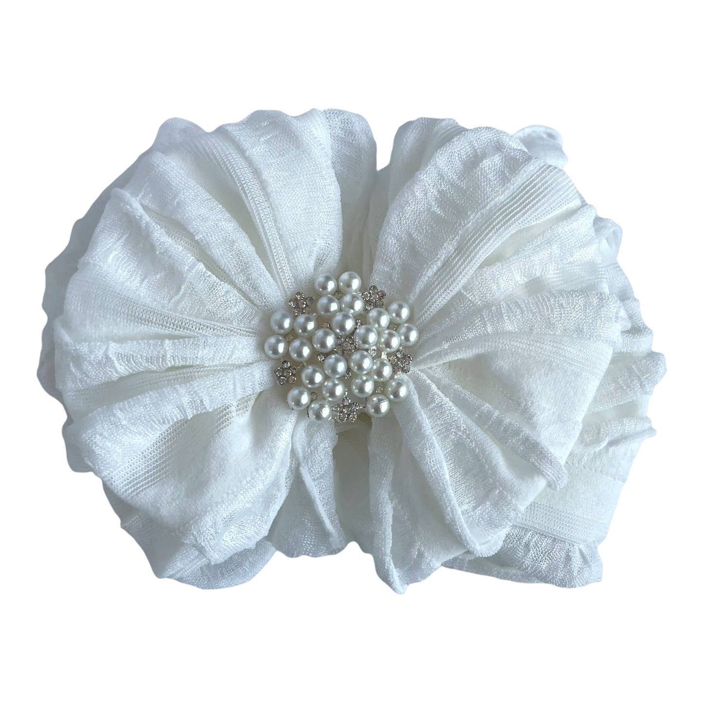 Pearl Ruffled Headband: Sweet Pink