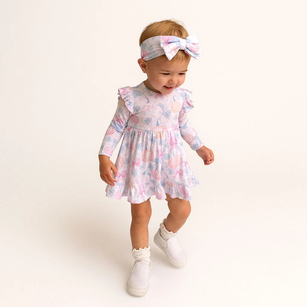 Posh Peanut Posh Pumpkins Ruffled Bodysuit Dress
