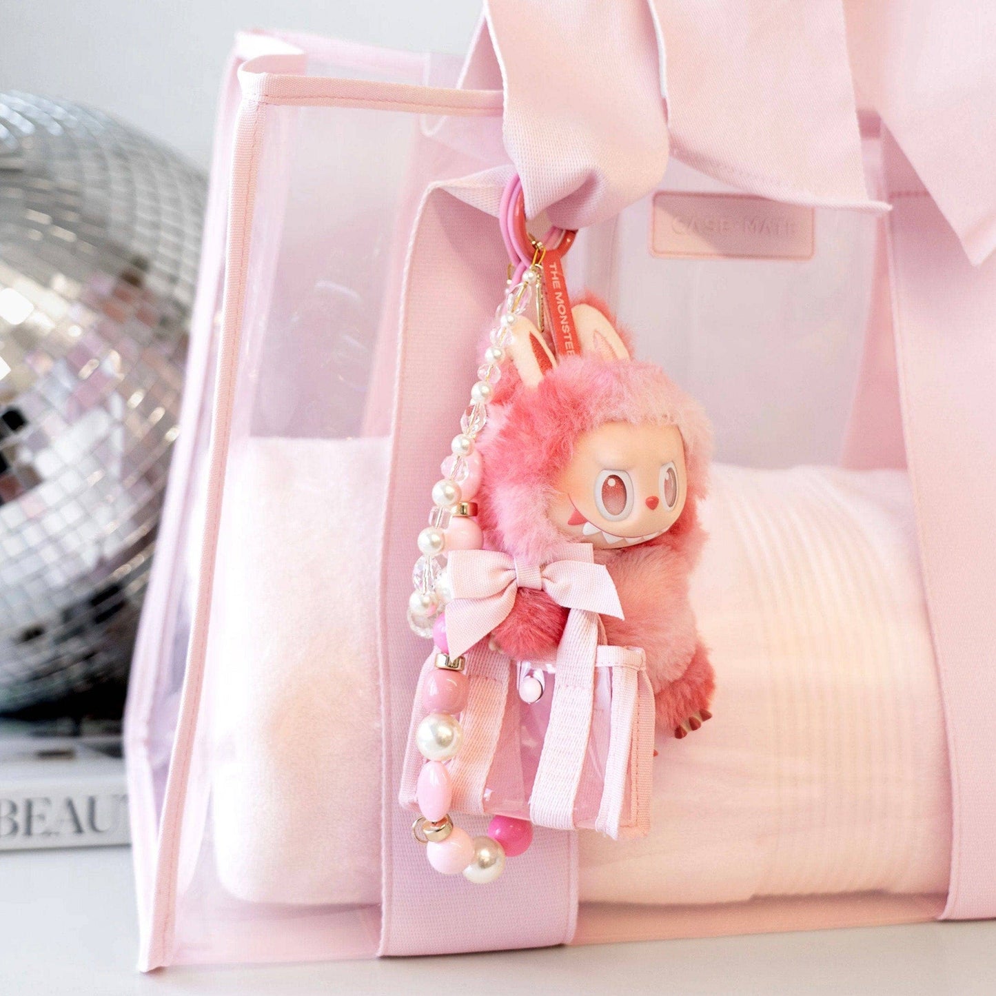 Case-Mate Tini Tote Keychain Charm: Ballet Pink Bow