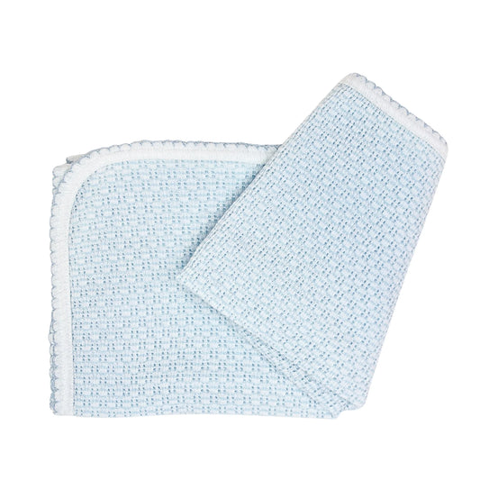 Paty Knit Solid Color Swaddle Blanket - Blue