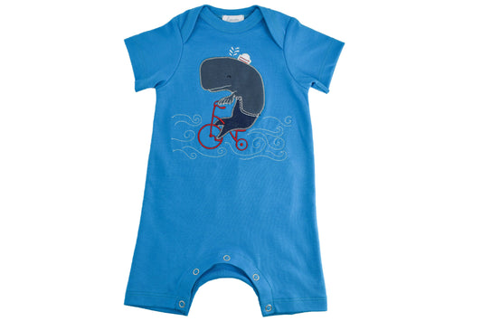 Lemon Loves Lime-Whale Sailor Romper: 18-24mo